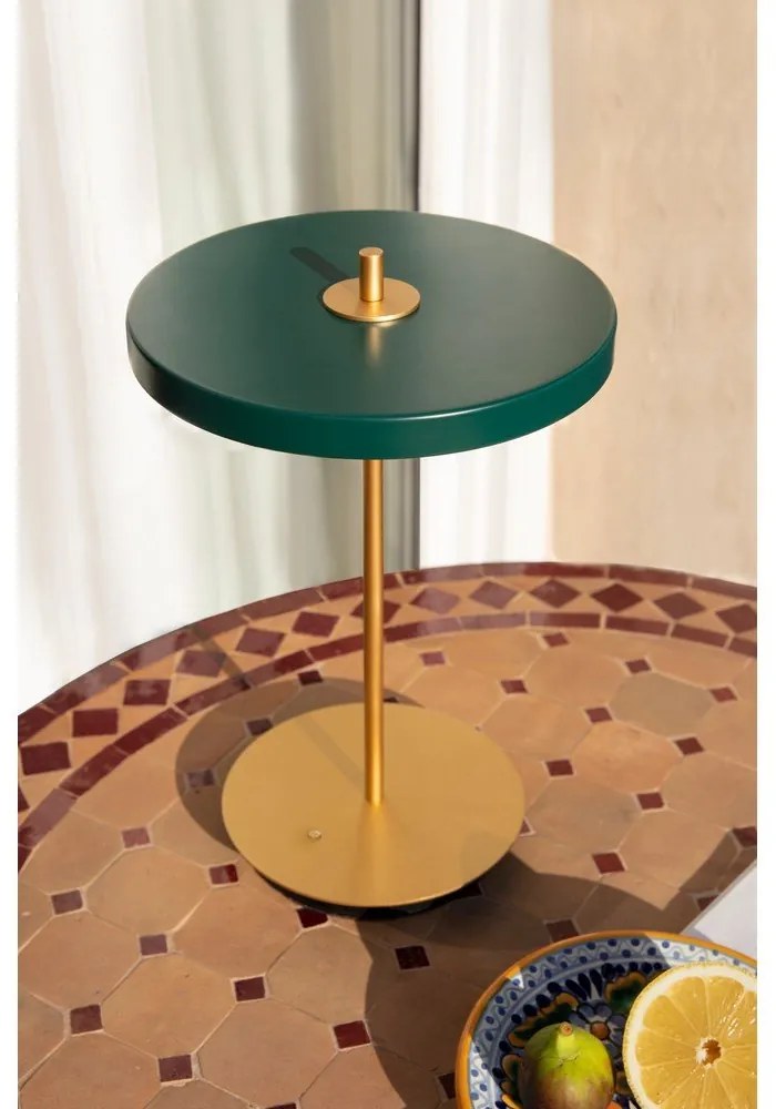 Lampada da tavolo dimmerabile a LED verde con paralume in metallo (altezza 31 cm) Asteria Move - UMAGE
