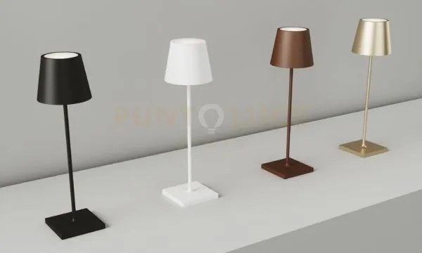 Lampada da tavolo ricaricabile led drink bronzo 2,2w 190lm 3000k di...