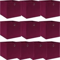 Scatole 10 pz Rosso Scuro 32x32x32 cm in Tessuto cod mxl 41161