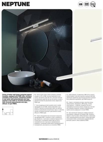 Redo 01-1672 - Illuminazione a LED per specchi da bagno NEPTUNE LED/12W/230V IP44