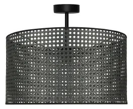 Duolla - Lampadario a plafone ROLLER RATTAN 1xE27/15W/230V diametro 45 cm nero