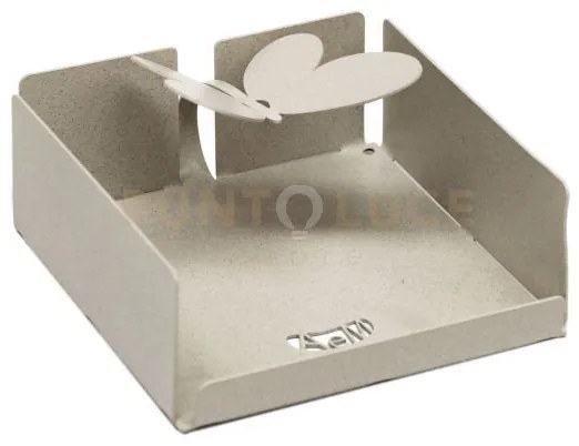 Porta salviette butterfly avorio in ferro 13x13x5cmh