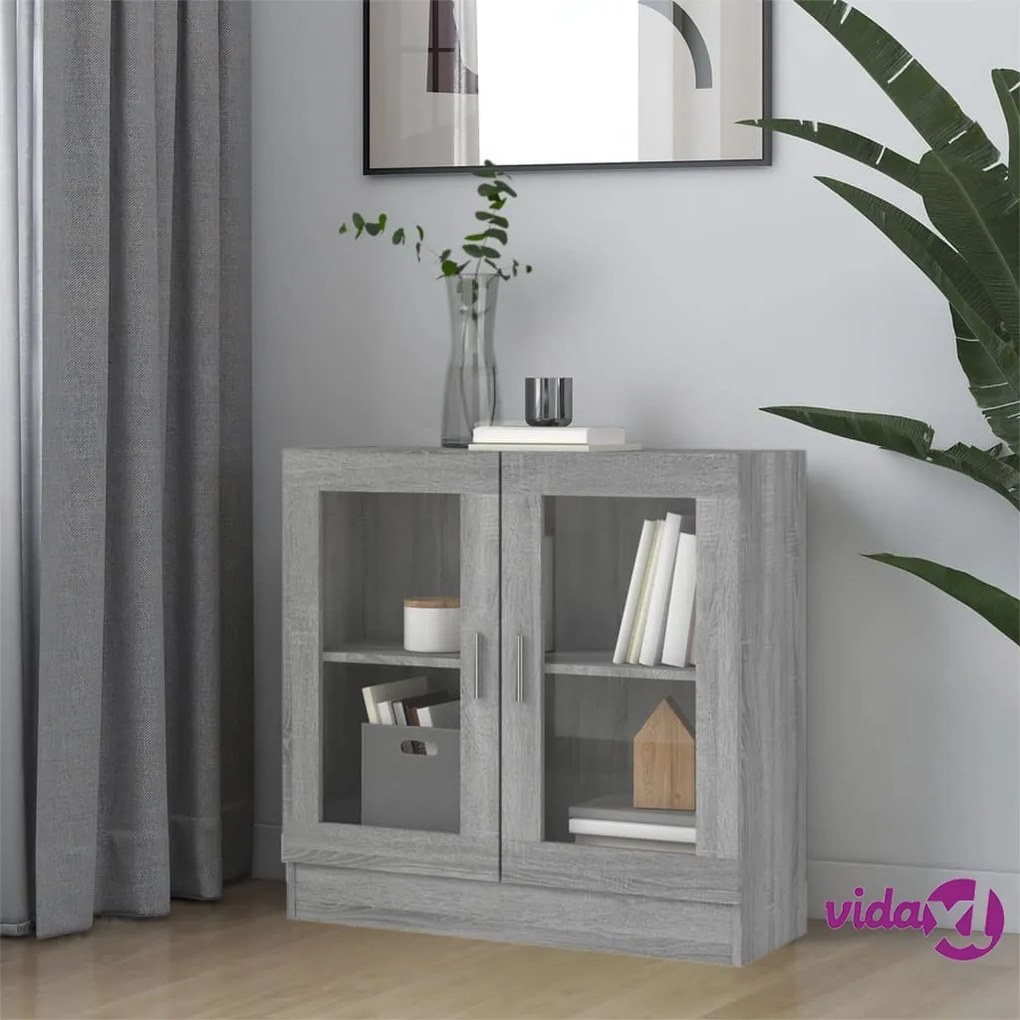 vidaXL Mobile Vetrina Grigio Sonoma 82,5x30,5x80 cm Legno Multistrato