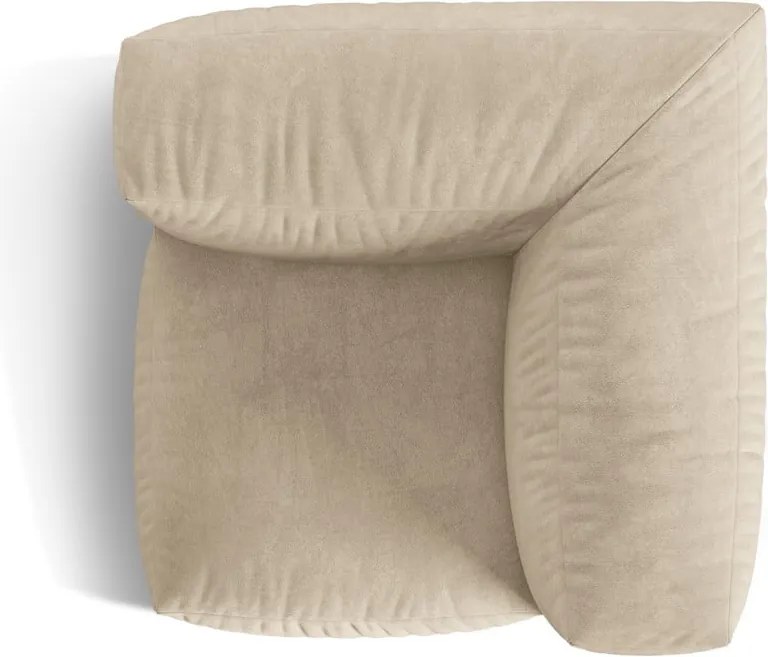 Parte divano componibile beige (con composizione variabile) con rivestimento in velluto Martina – Micadoni