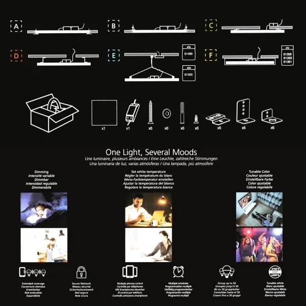 Eglo 32734 - Pannello da incasso LED RGBW dimmerabile SALOBRENA-C 34W/230V bianco + TC