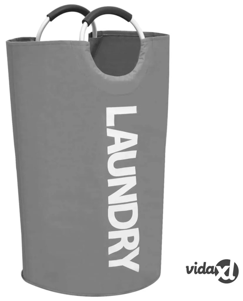 vidaXL Portabiancheria 2 pz Grigio
