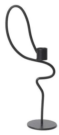 Ferm Living - Valse Candle Holder High Black ferm LIVING