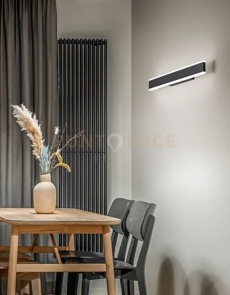 Applique in alluminio verniciato nero kante led 16w cct 3000k 4000k...