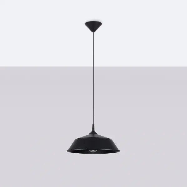 Sollux SL.1328 - Lampadario a sospensione con filo FRIKA 1xE27/15W/230V diametro 34 cm nero