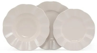 Servizio da tavola 18 pezzi, bianco in porcellana