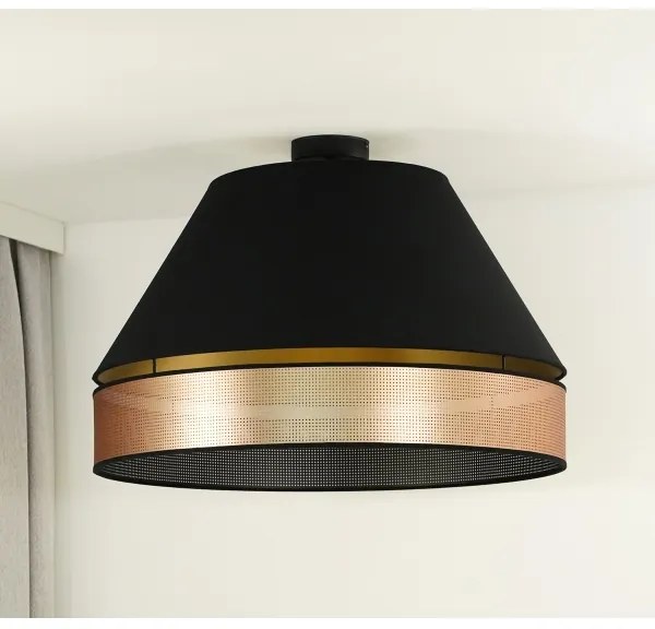 Duolla - Lampadario a plafone COPPER SHINY 1xE27/15W/230V diametro 60 cm nero/rame