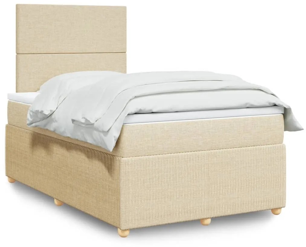 Giroletto A Molle Con Materasso Crema 120x200 Cm İn Tessuto /