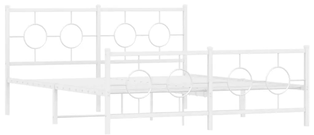 Giroletto con testiera e pediera metallo bianco 160x200 cm