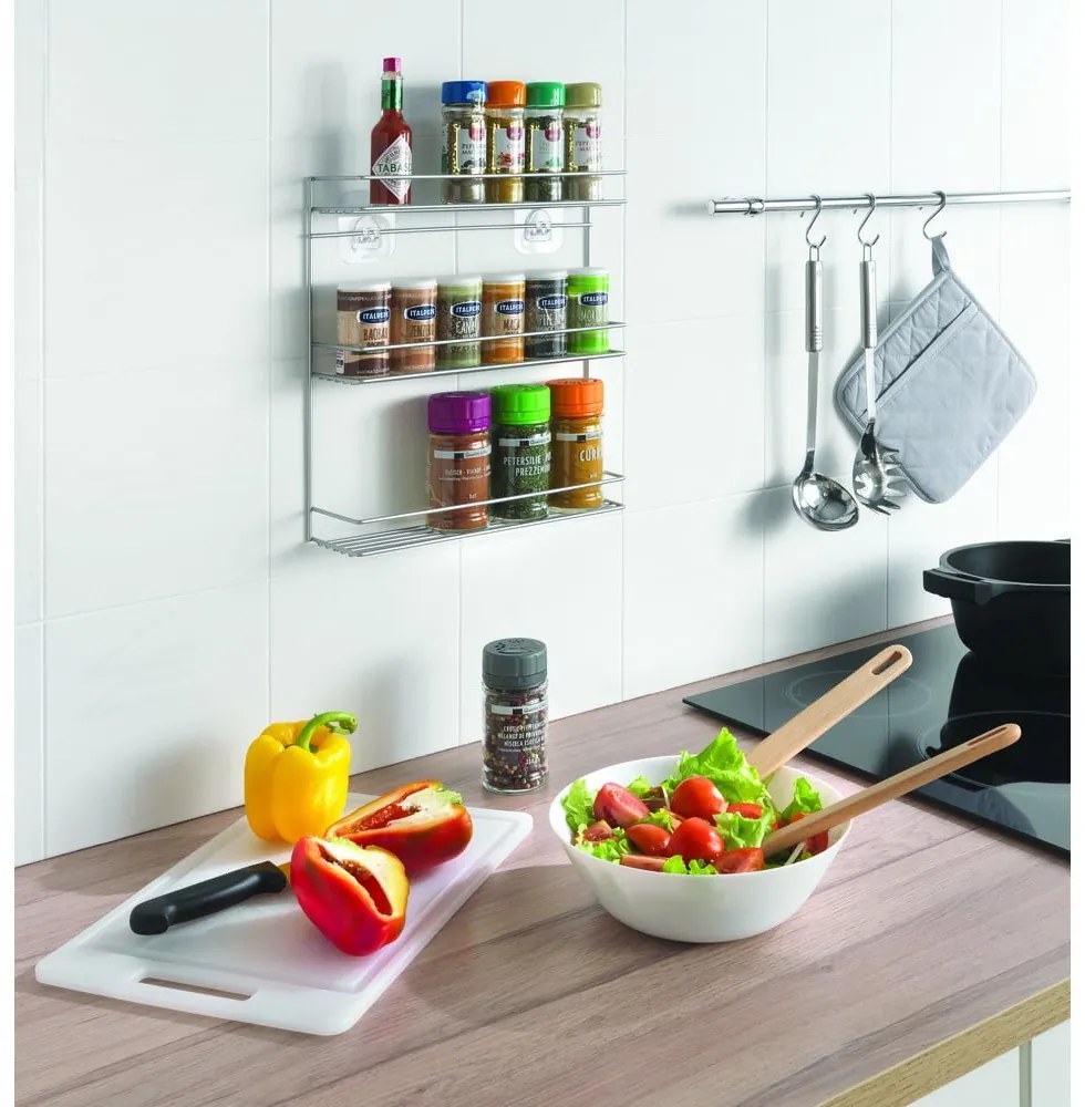 Scaffale per spezie a tre livelli montato a parete - Metaltex