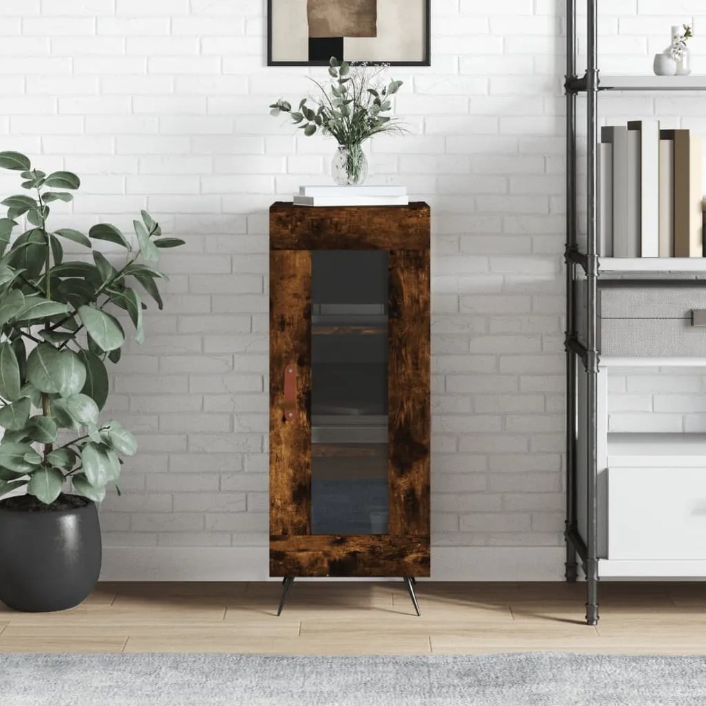 Credenza Rovere Fumo 34,5x34x90 Cm İn Legno Multistrato /