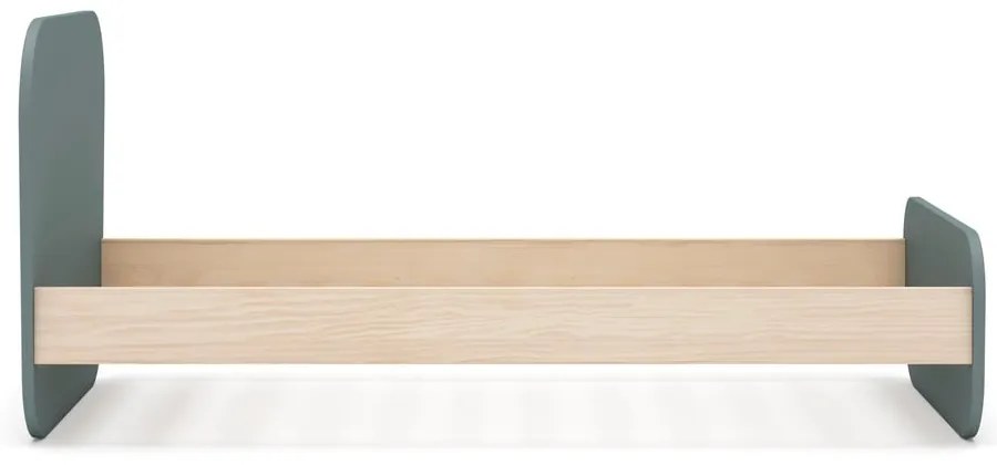 Letto da bambini verde polveroso con effetto pino con rete inclusa 90x190 cm Esteban – Marckeric