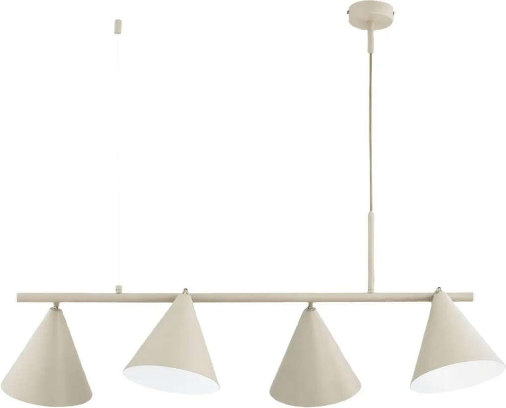 Lampadario a cavo ZELTA 4xE27/15W/230V beige