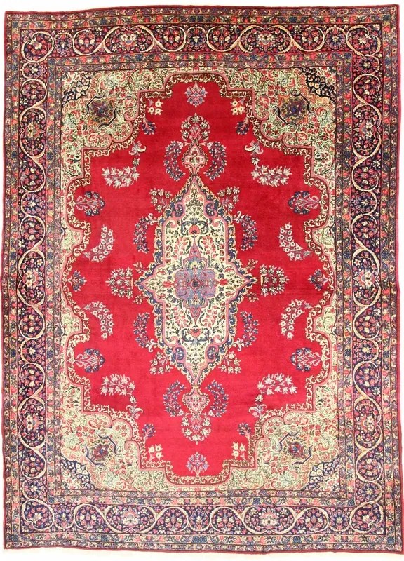 Yazd Tappeto persiano 270x370 Rosso (Iran) Annodato A Mano