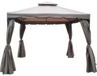 Gazebo 3x3 3x4 in Alluminio Teli Laterali Doppio Tetto Beige Roma Verdelook Formato: 3 x 3 m