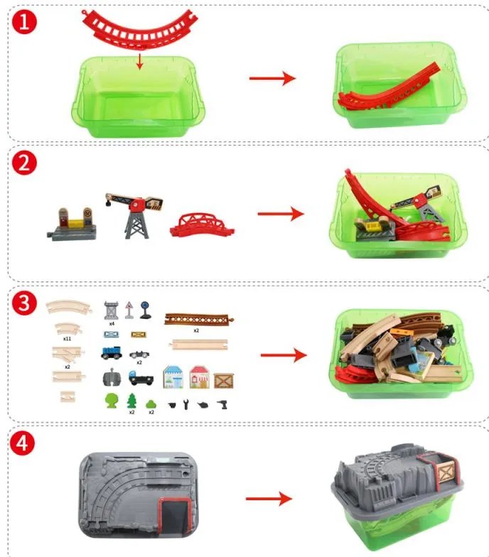Set costruzioni ferroviarie - 50 pezzi