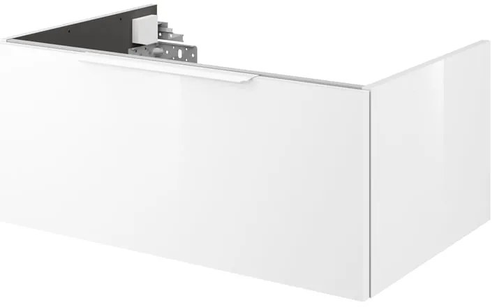 Mobile da bagno sospeso sotto lavabo L 75 x H 32 x P 48 cm bianco laccato lucido, 1 cassetto SENSEA Neo