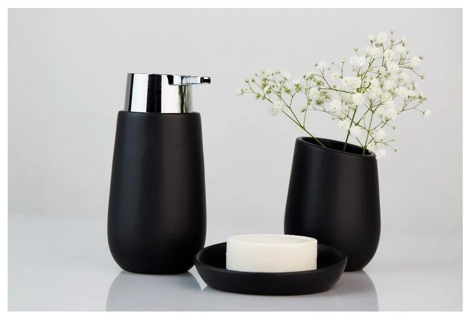 Tazza in ceramica nera per spazzolini da denti Badi - Wenko