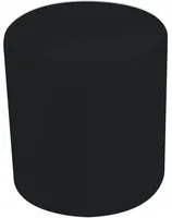 Pouf Poggiapiedi 40x44 cm in Similpelle Avalli Cilindro Nero