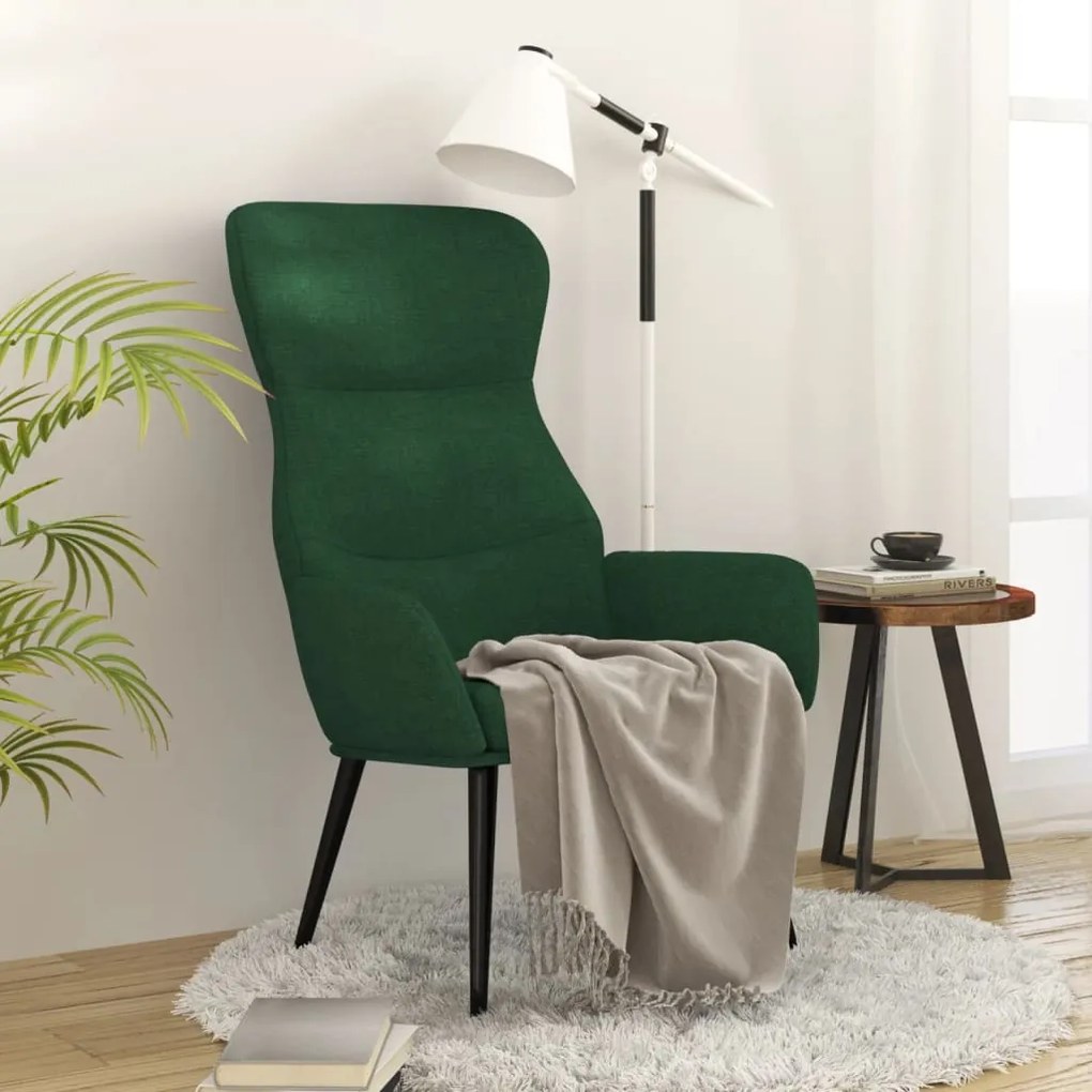 Sedia Relax Verde Scuro İn Tessuto /