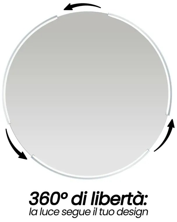 Specchio bagno rotondo con luce a led integrata da 60cm