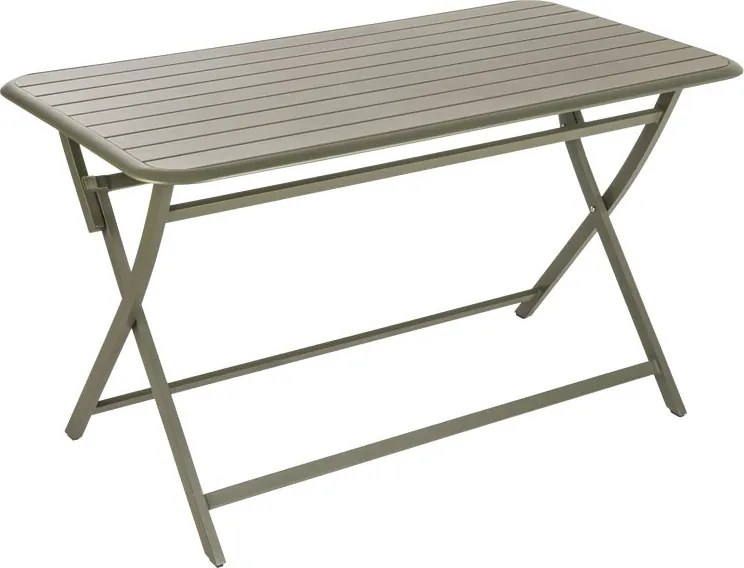 Tavolo da pranzo per giardino pieghevole Idaho NATERIAL struttura e superficie in alluminio verde per 4 persone 130x75cm