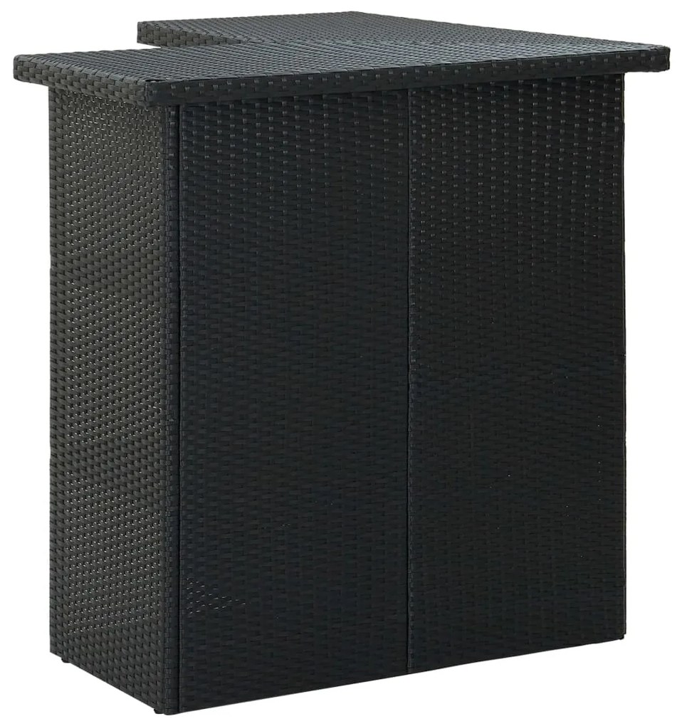 Tavolo da bar ad angolo nero 100x50x105 cm in polyrattan
