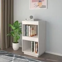 Libreria Bianca 40x35x71 cm in Legno Massello di Pino 810840