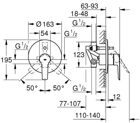 GROHE 23558002 - Miscelatore per vasca START, cromo lucido