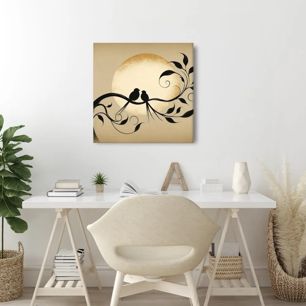Quadro su tela – Silhouette alla luce della luna
