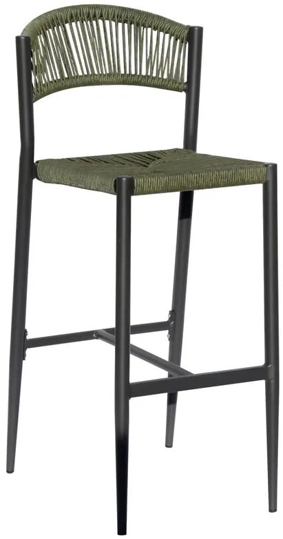 Sgabello da giardino in alluminio antracite antracite, seduta in rattan sintetico