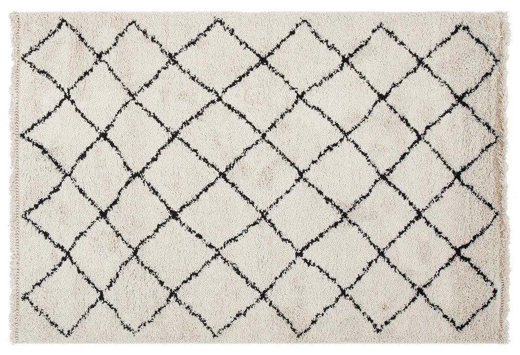 Tappeto bianco e nero stile barbero 190x133 cm Tribe