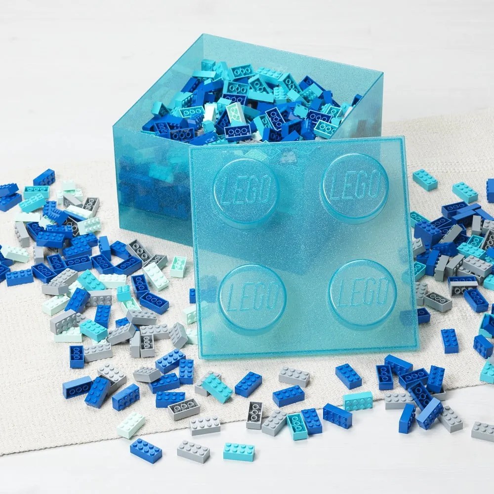 Scatola per bambini azzurra in plastica 25x25x18 cm – LEGO®