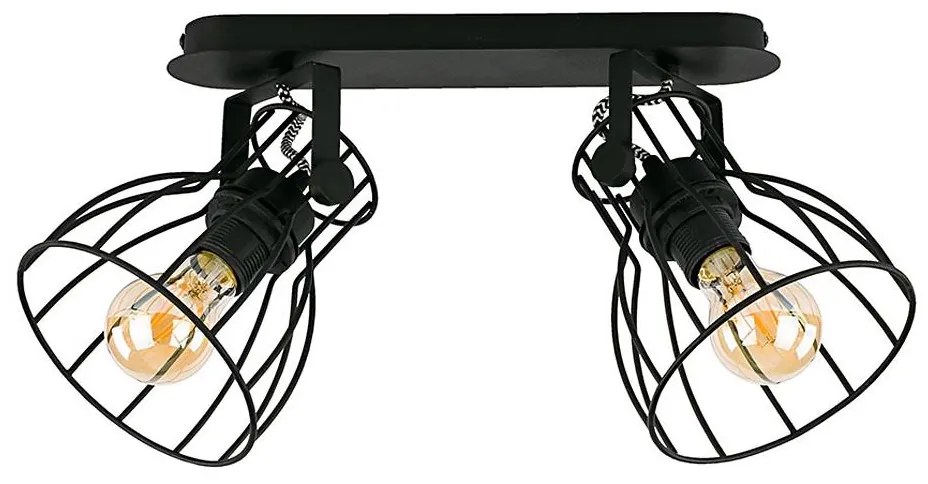 Faretto ALANO BLACK 2xE27/60W/230V