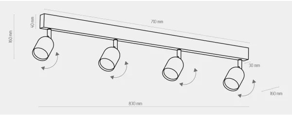 Faretto  TOP 4xGU10/10W/230V bianco