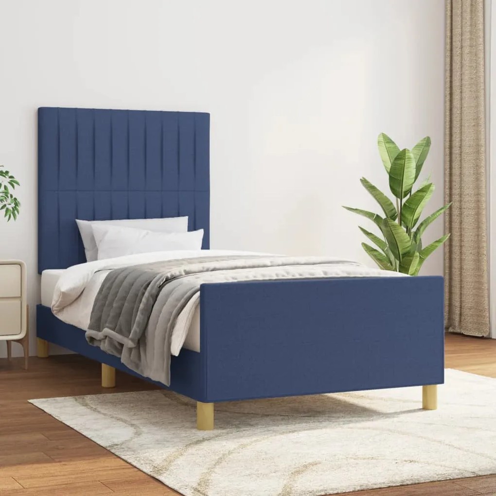 Giroletto Senza Materasso Blu 90x200 Cm İn Tessuto /