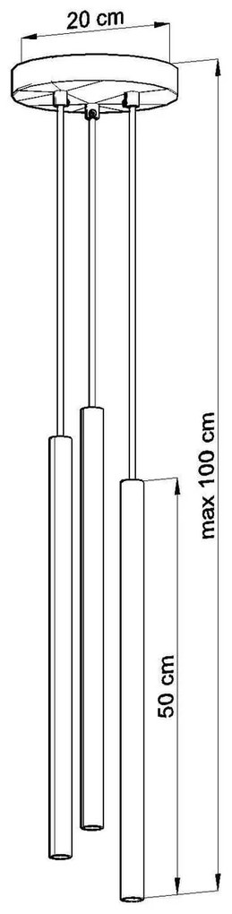 Lampadario in Acciaio a Sospensione 3xG9 PASTELO 3P Nero da interno