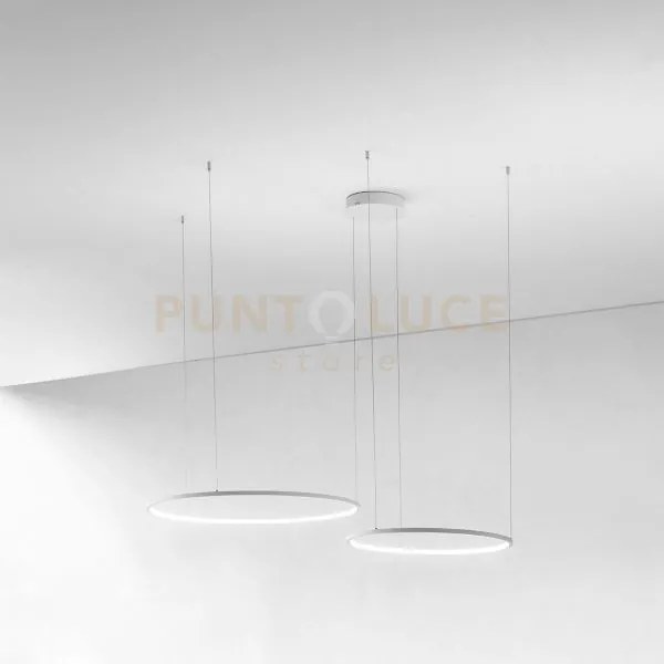 Erika s/2d lampadario sospeso a led bianco 3000k 3700lm 80w(35w+45w...