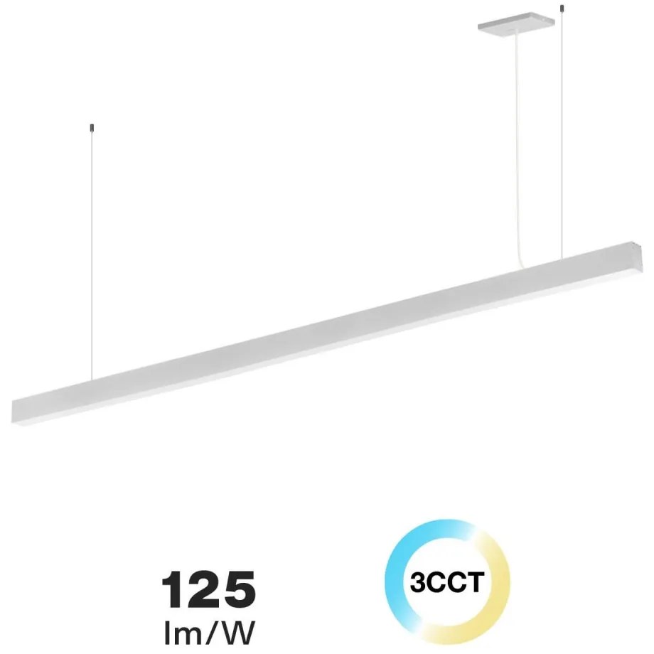 Lampada Lineare LED a Sospensione 65W 200cm bianca con driver Philips Colore Bianco Variabile CCT
