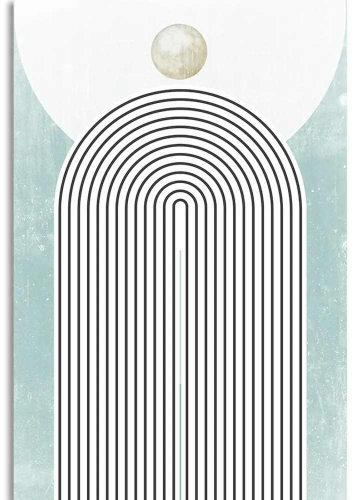 Quadro su tela – Arcobaleno blu moderno Mid-Century