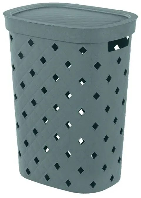 Portabiancheria azzurro polvere 55 litri in plastica resistente – Fiber