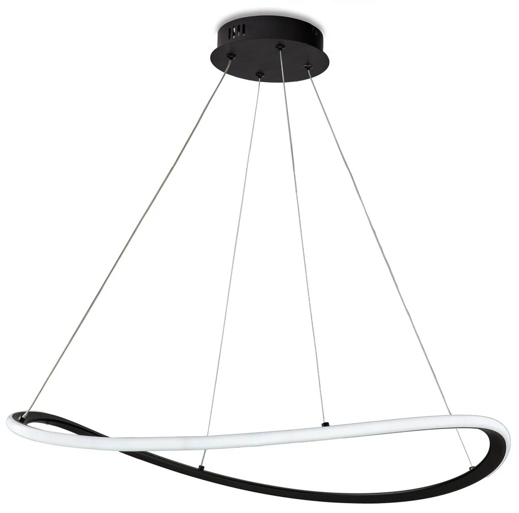 Sospensione Moderna Darwin Plastica Nera Led 40W Dimmerabile 3000-4000-6000K