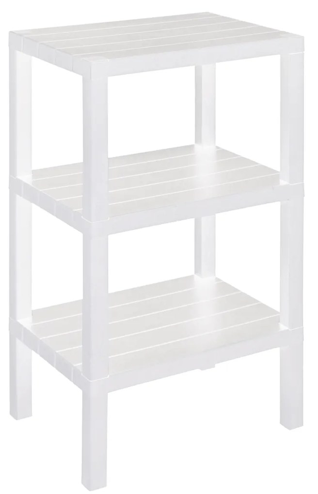 Scaffale Da Bagno Salvaspazio 75 Cm Tre Ripiani Feridras "Woody" Bianco