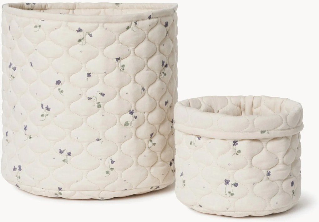 Set di 2 cestini portaoggetti in cotone Viola