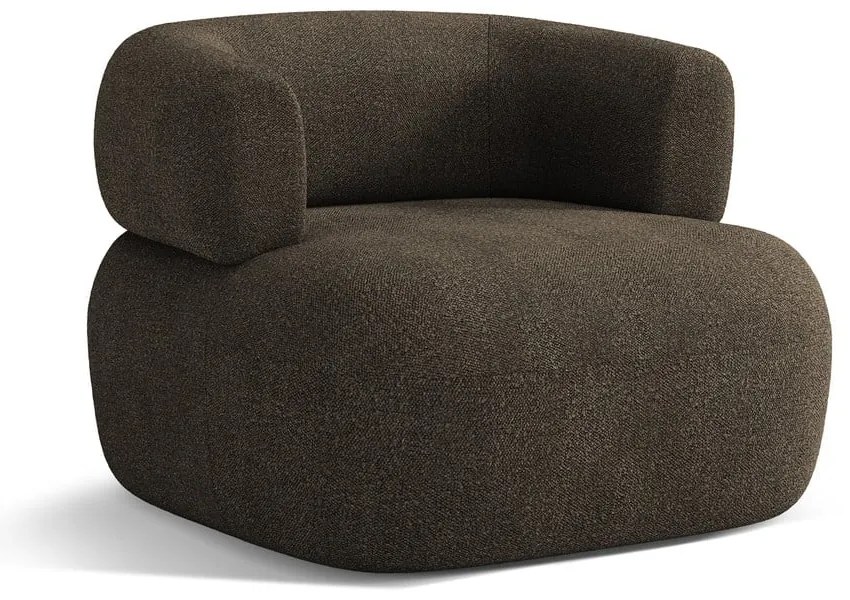 Poltrona marrone in tessuto bouclé Jenny - Micadoni Home