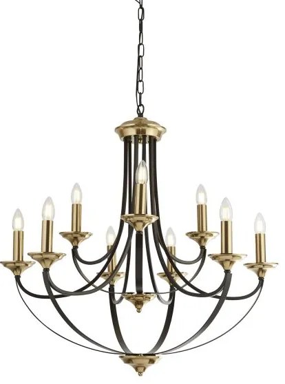 Pendente belfry 9lt - bronzo scuro e metallo marrone